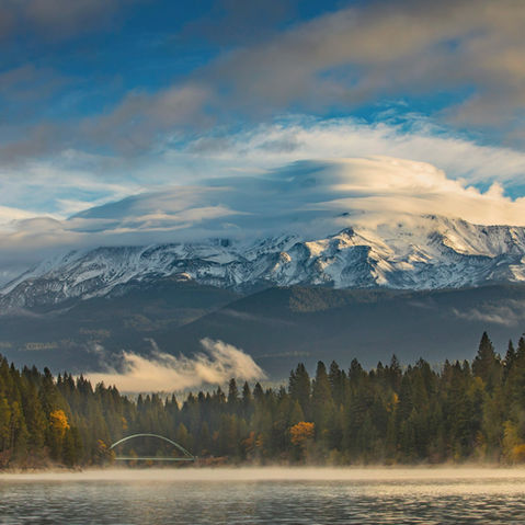 Snow on Mt Shasta in California