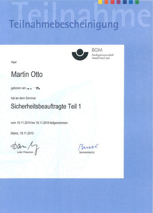 Sicherheitsbeauftragter Teil 1