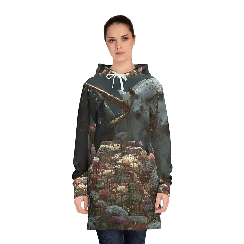 थंबनेल: Unicorn Meadows Hoodie Dress