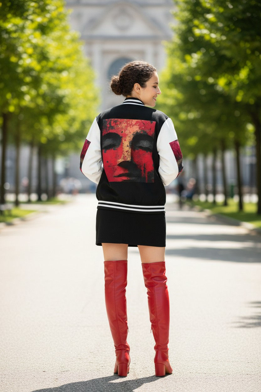 Thumbnail: Goddess Guard Letterman Unisex Heavyweight Jacket