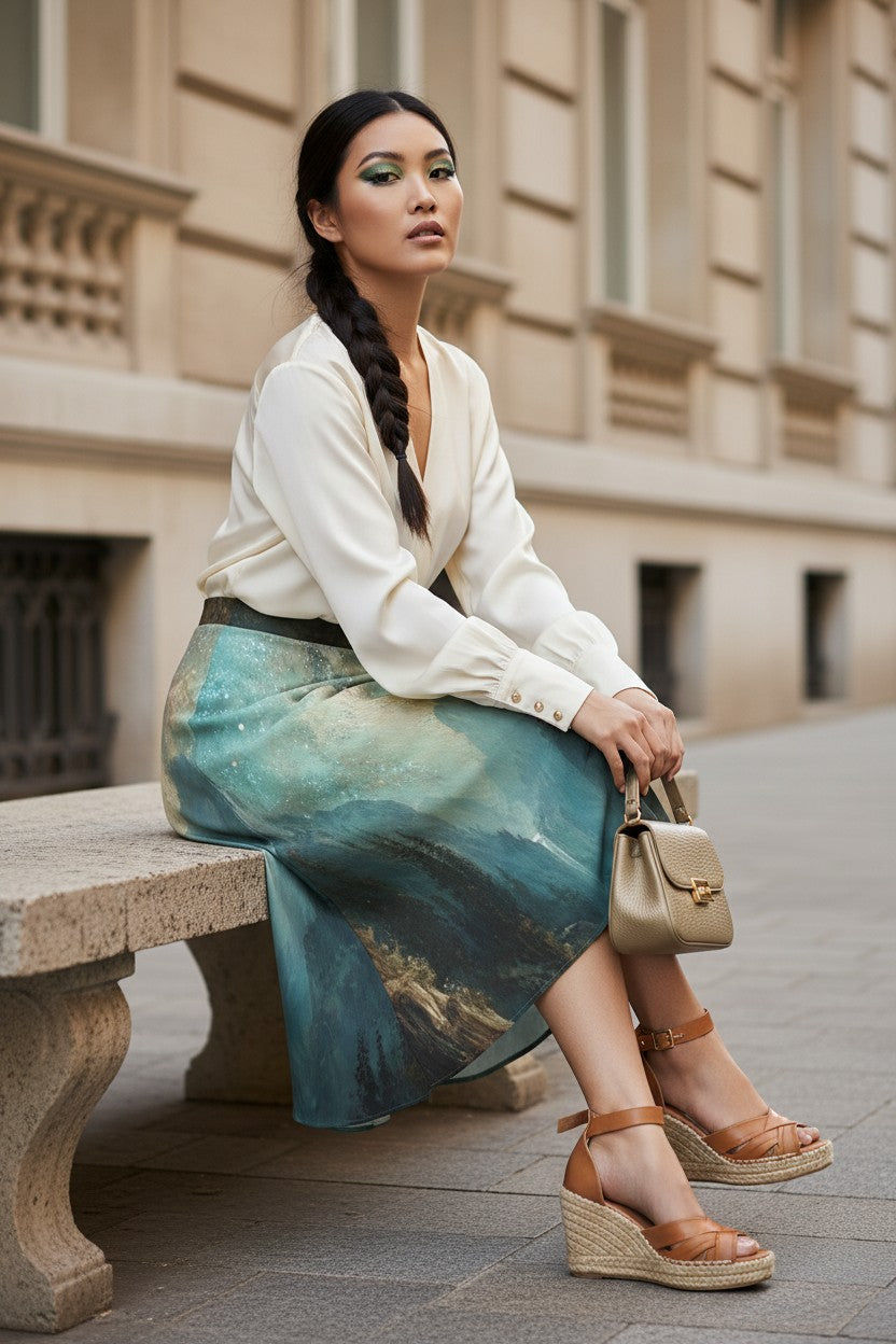 Thumbnail: Celestial Waterfall Wrap Skirt