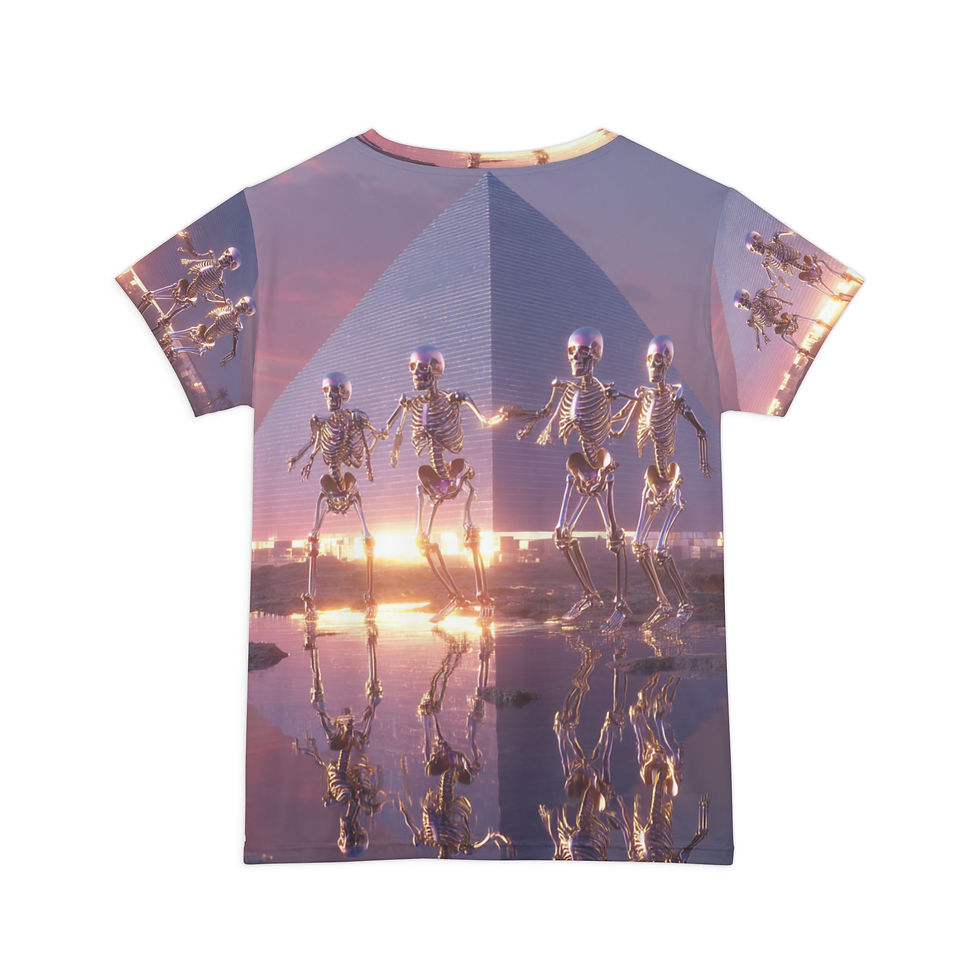 Thumbnail: Chrome Eternity – Surreal Pyramid Ladies Tee