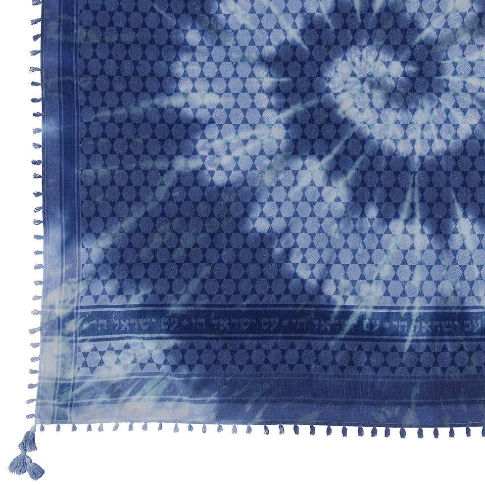 Thumbnail: Spiral Tie Tonal Blue Sudra w/Tassel