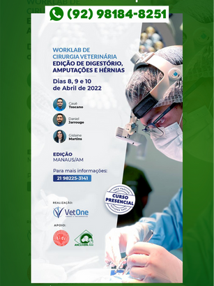 📄WORKLAB DE CIRURGIA VETERINÁRIA: Edição de digestório, amputações e hérnias.