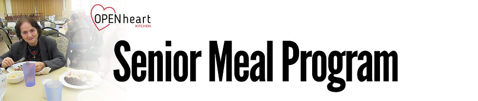 Open Heart Kitchen's Senior Meal Program. A client of the program is pictured while eating their meal.