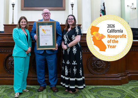 Assemblymember Rebecca Bauer-Kahan, OHK Executive Director John Bost, and OHK Operations Director Shawnda Bost