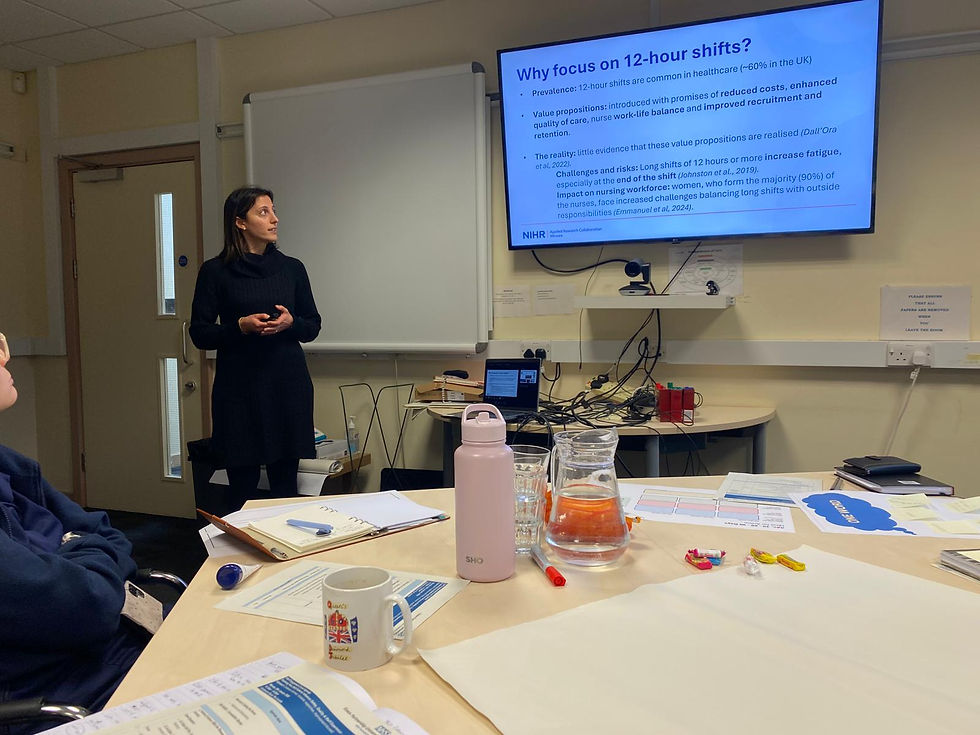 Dr Chiara Dall'Ora presents her research evidence 