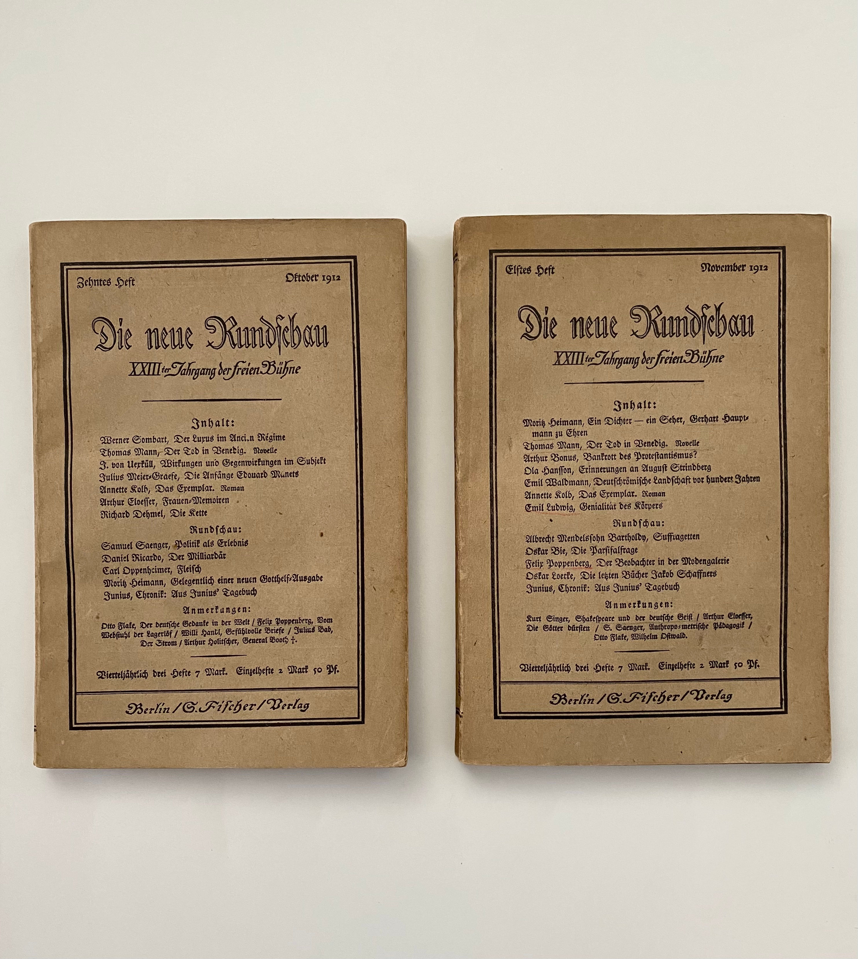 Der Tod in Venedig[Death in Venice] in Die neue Rundschau - Thomas Mann