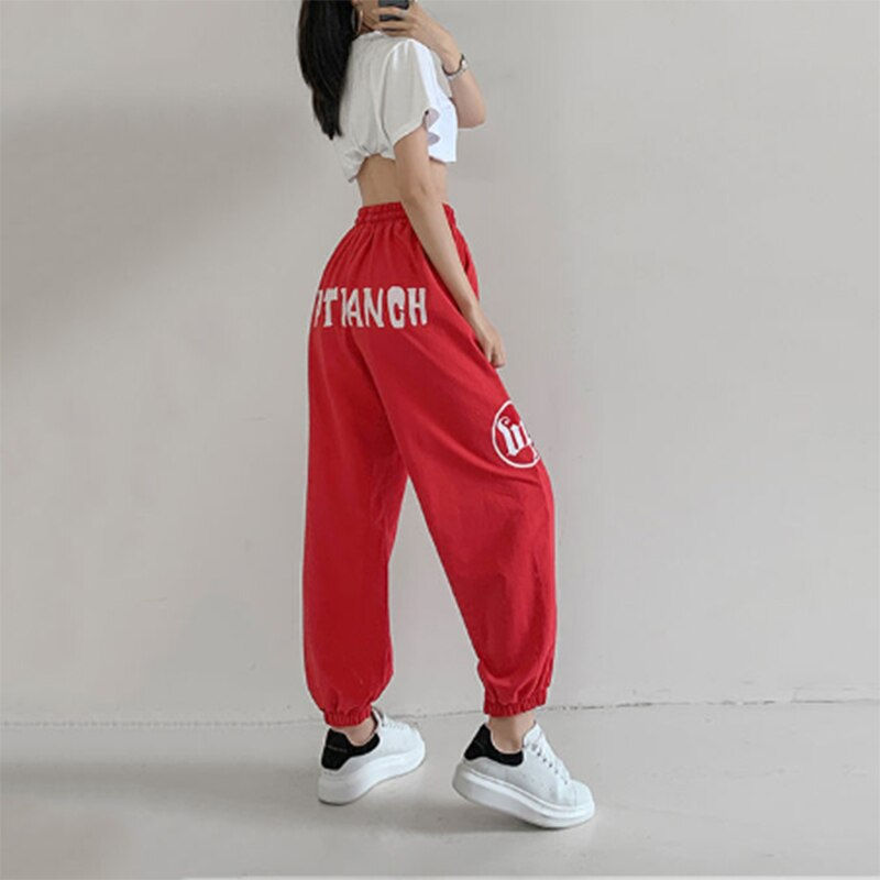 Thumbnail: Streetwear High Elastic Waist Loose Casual Hip Hop Style pants Lantern Trousers