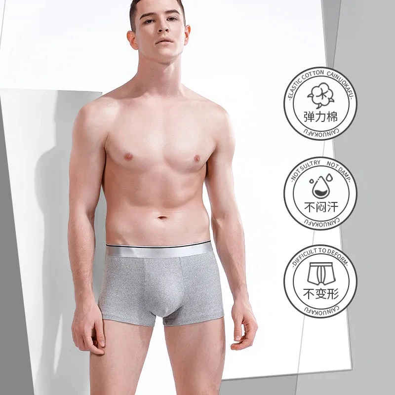 Thumbnail: Men Boxer Boxershorts Solid Breathable Underpants Plus Size Sexy Shorts L-5XL
