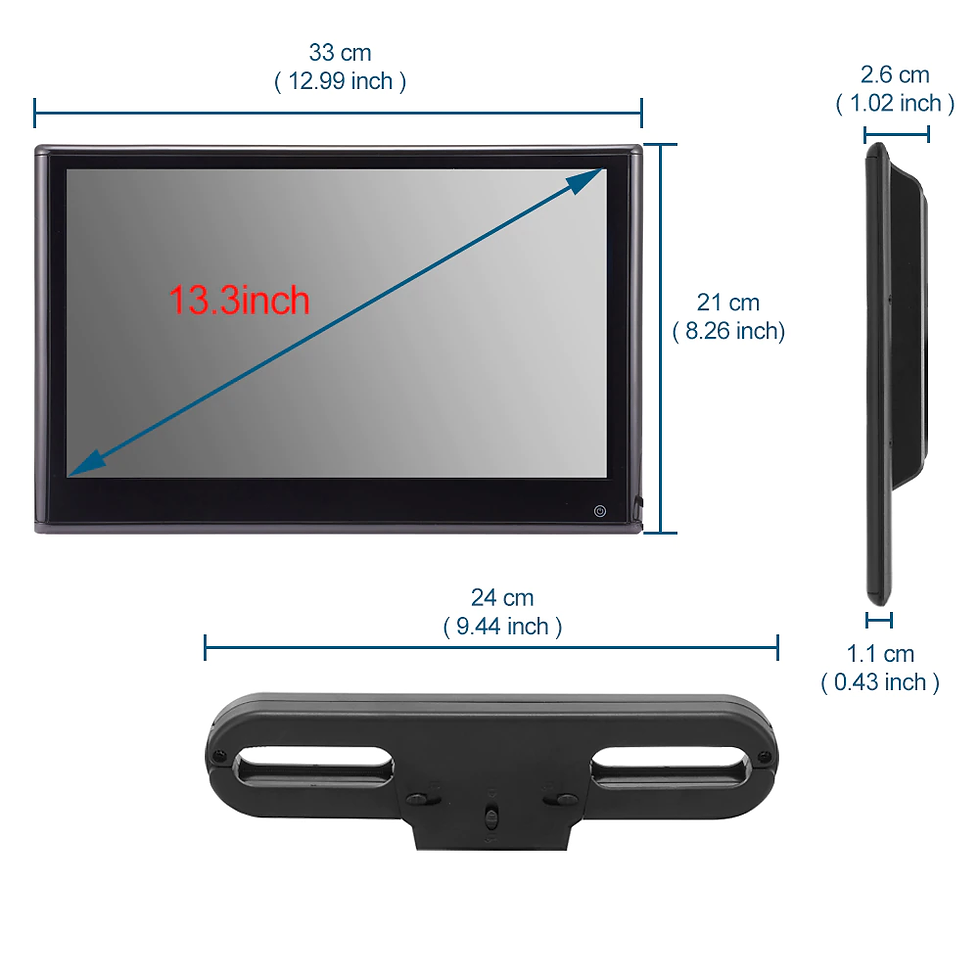 Thumbnail: Universal Headrest Monitor Video Player for Car TV Touch Screen Support 4K 1080P
