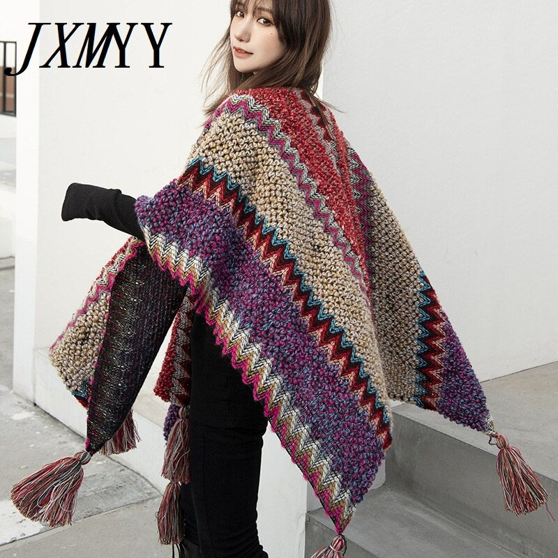 縮圖：Autumn and winter cashmere imitation Suzhou knitted Cape sweater jacket cardigan