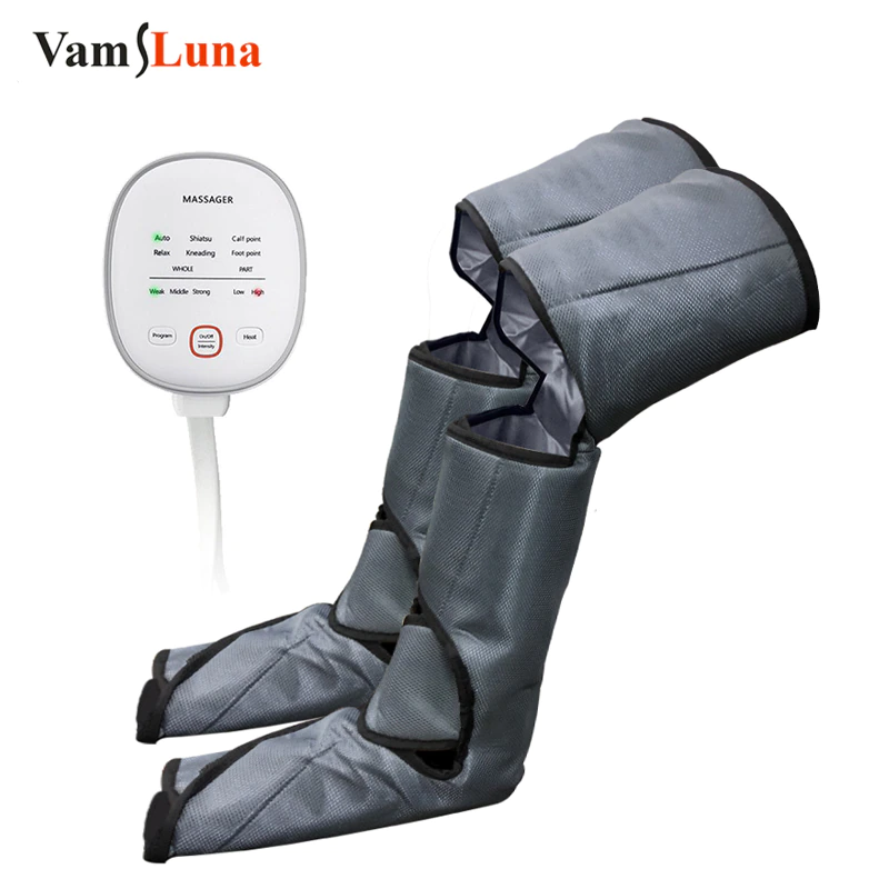 New Leg Air Compression Massager Heated for Foot and Calf Thigh Circulation with