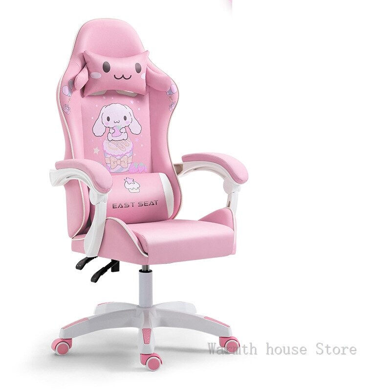 Miniature : Pink Gaming Chair with Cute Cartoon 