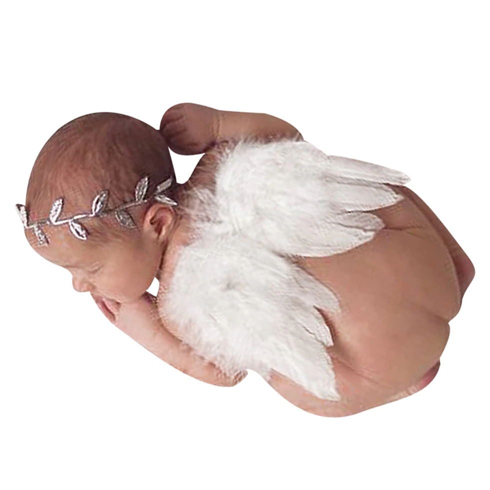 縮圖：Newborn Photography Props White Angel Feather Wing  Photography Hair Accessories