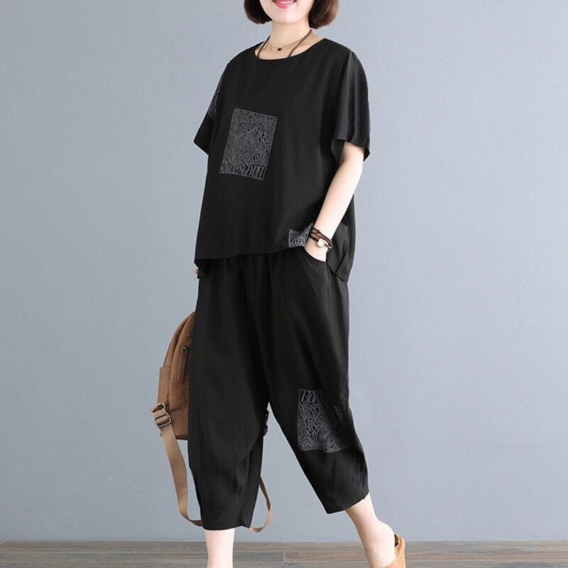 Short-Sleeved Casual Sportswear Two-Piece