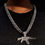 Miniature : Hip Hop AK47 Gun Pendant Gold Silver Iced Out Crystal Cuban Link Chain Necklaces