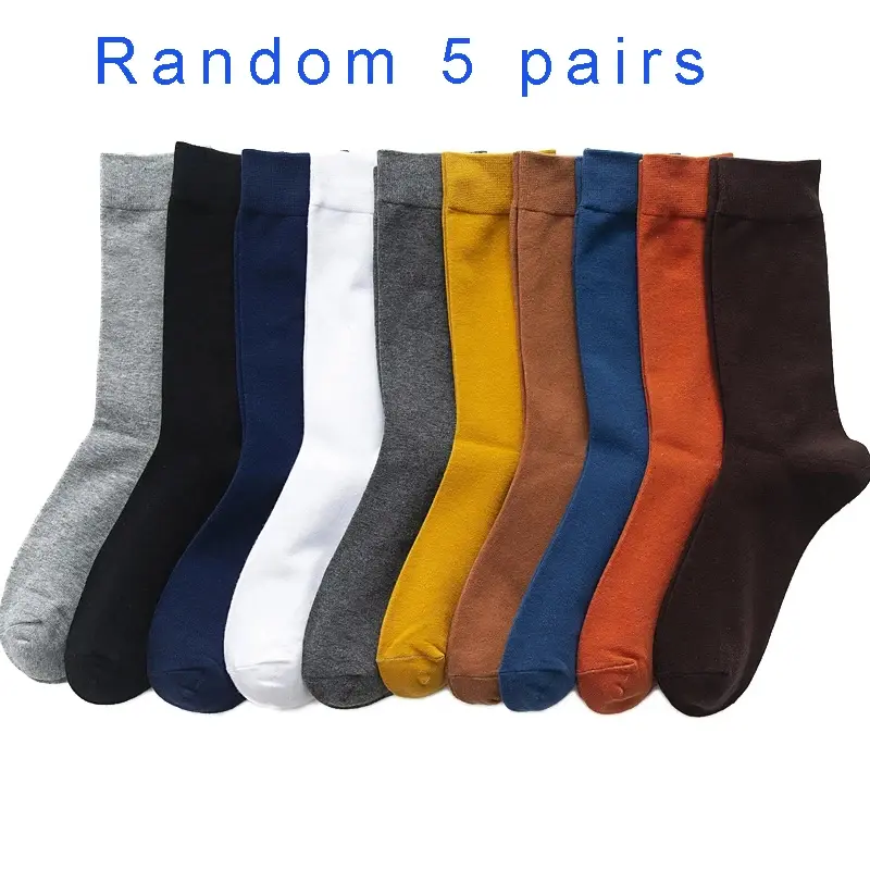 Thumbnail: 5/10 Pairs Black White Socks Size38-44 Long Socks