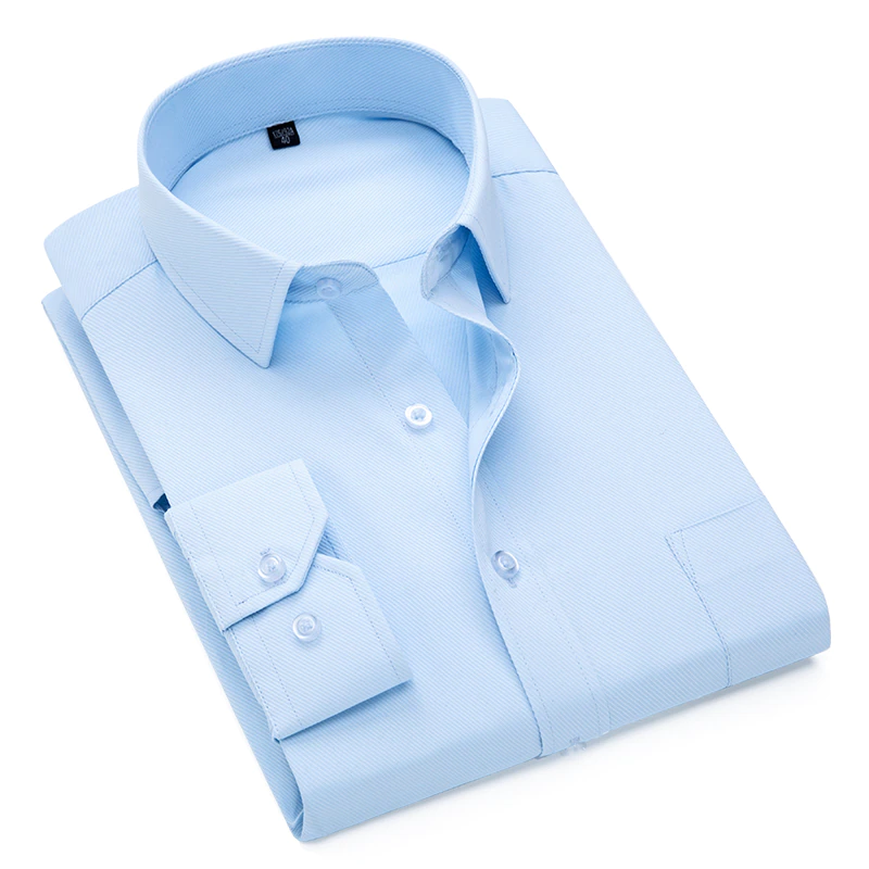 Miniature : Plus Size men striped long sleeved non-iron slim fit dress shirts 