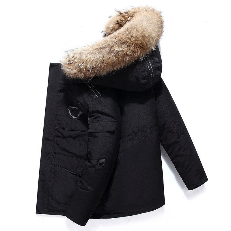 縮圖：-30 Degrees Winter Thicken Men's Hooded Down Jacket 90% White Duck Coat 