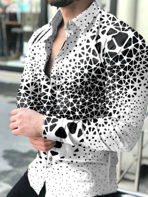 縮圖：Streetwear Men's Clothing Cardigan High-End Long Sleeve Dress Shirt