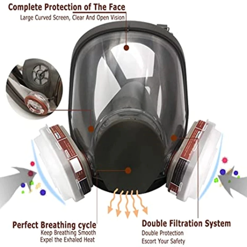 Miniature : Formaldehyde Protection Industrial Painting Spraying Respirator Safety Gas Mask 