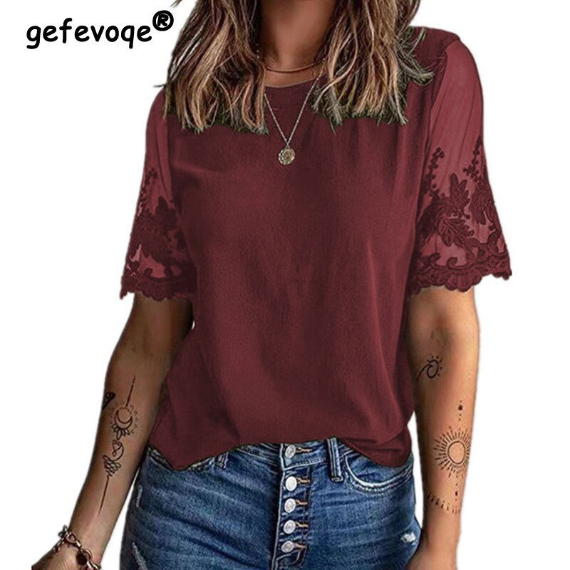 Thumbnail: Fashion England Style Lace Tuxedo Shirts Office Long Sleeved Chiffon Blouses 