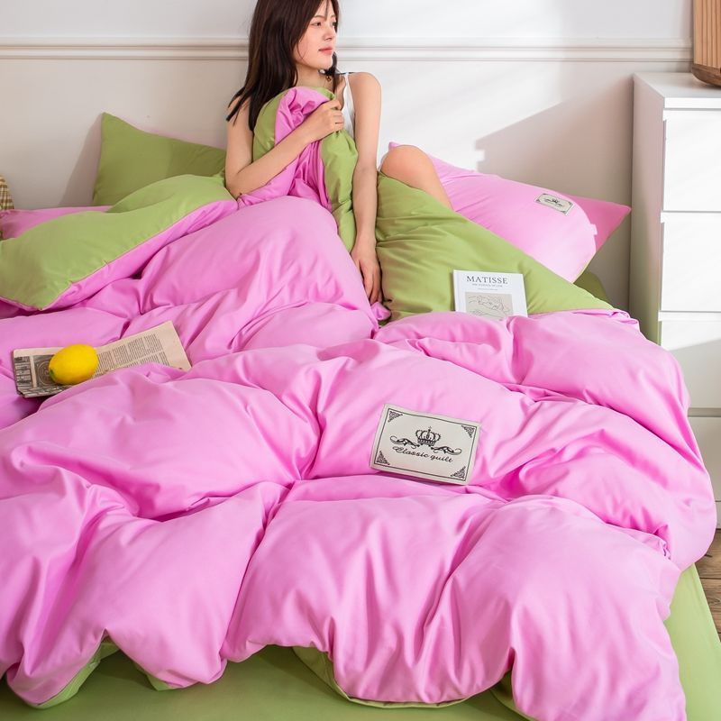 Miniature : Home Textile Duvet Cover Pillow Case Bed Sheet AB Side Bedding Linens Set