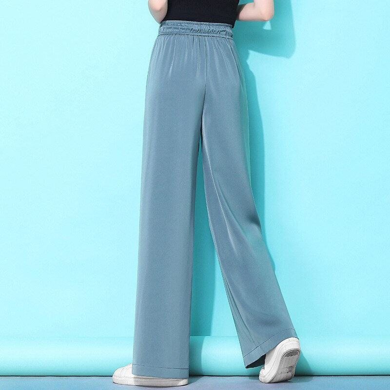 縮圖：High-Waisted Wide-Leg Pants Loose Thin Section Mopping Straight-Leg Pants