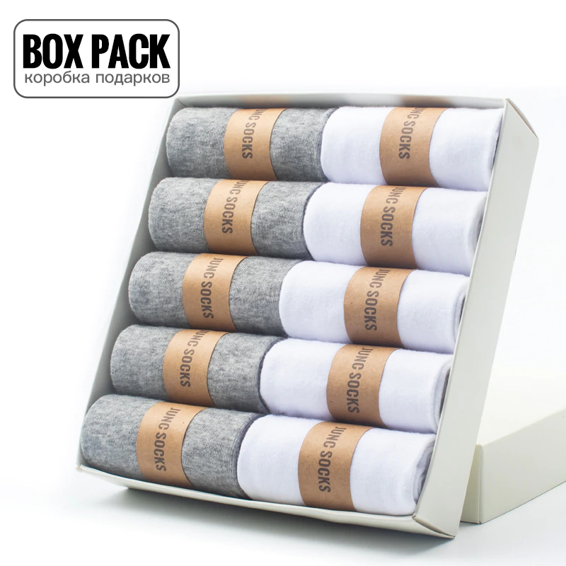 Miniature : 10Pairs/Box Black Business Men Socks Soft Breathable Summer Winter 