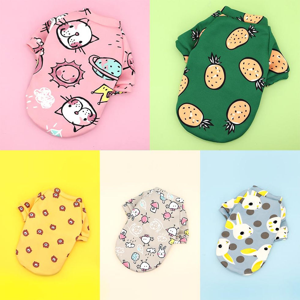 Miniature : Soft Cotton Cute Dog Clothes Print Vest Jacket Coat Jumpsuit Chihuahua Puppy