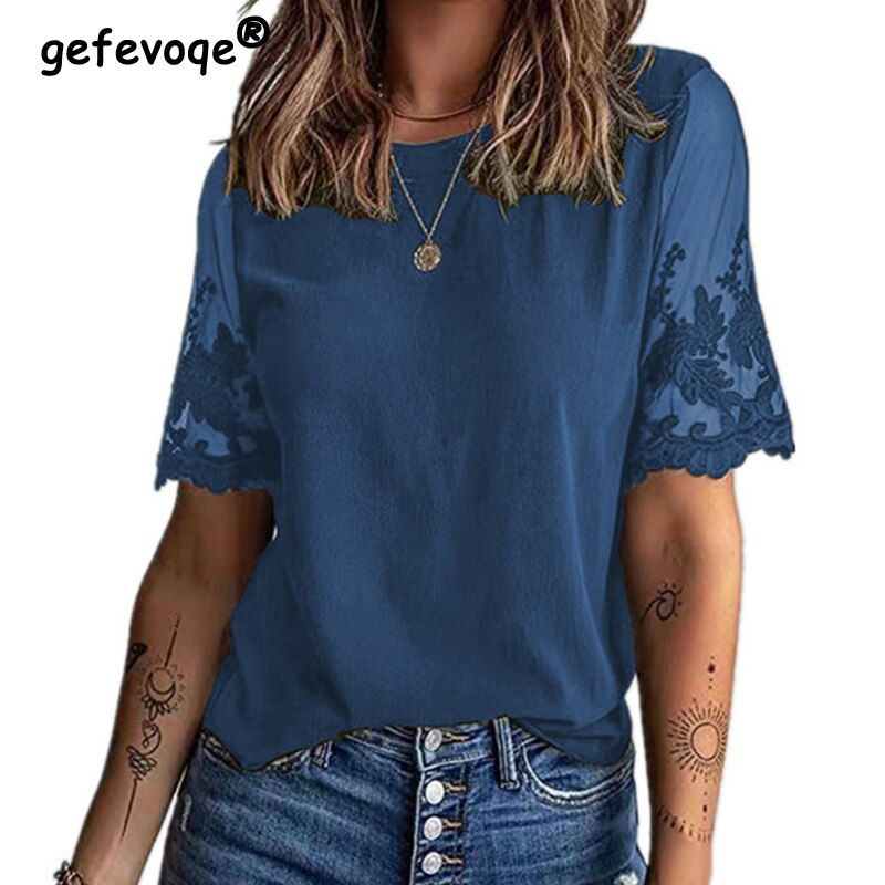 Thumbnail: Fashion England Style Lace Tuxedo Shirts Office Long Sleeved Chiffon Blouses 