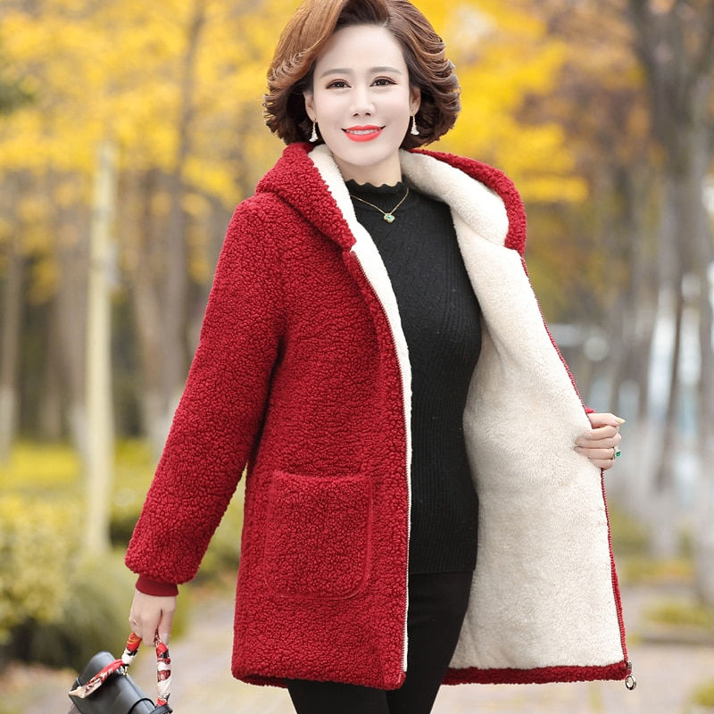 Thumbnail: Lambs wool Plus Velvet Cotton Coat Plus Size 5XL