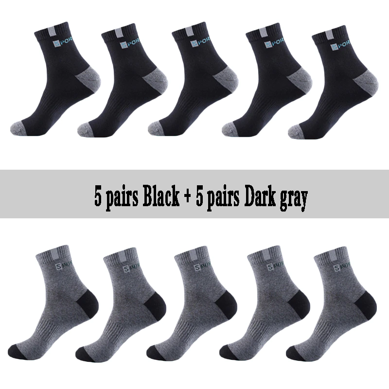 Thumbnail: 10 Pairs Men's Long Tube and Sweat-absorbent Casual Deodorant Sports Socks