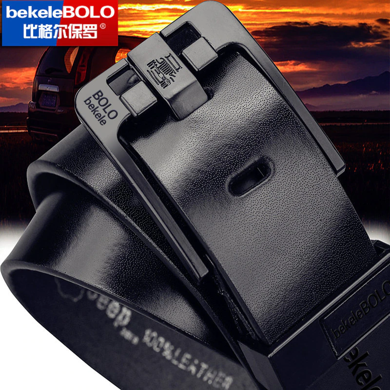 Miniature : Genuine Leather Alloy belts Buckle business belt