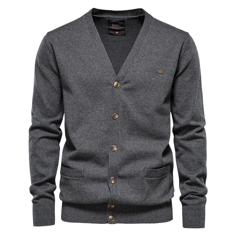 Thumbnail: Casual Quality Zipper Cotton Winter Mens Sweaters 