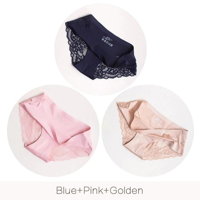 Miniature : Lace Women's Panties Sets Underwear Female Silk Briefs Underpants