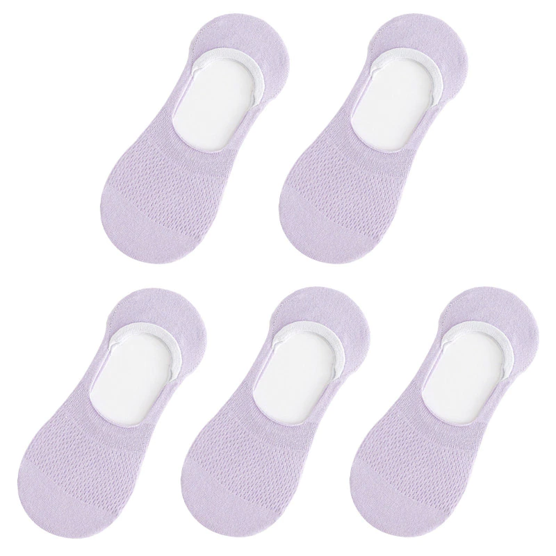 Thumbnail: Women Silicone Non-slip Invisible Socks Summer Solid Color Mesh Low Cut  Sock
