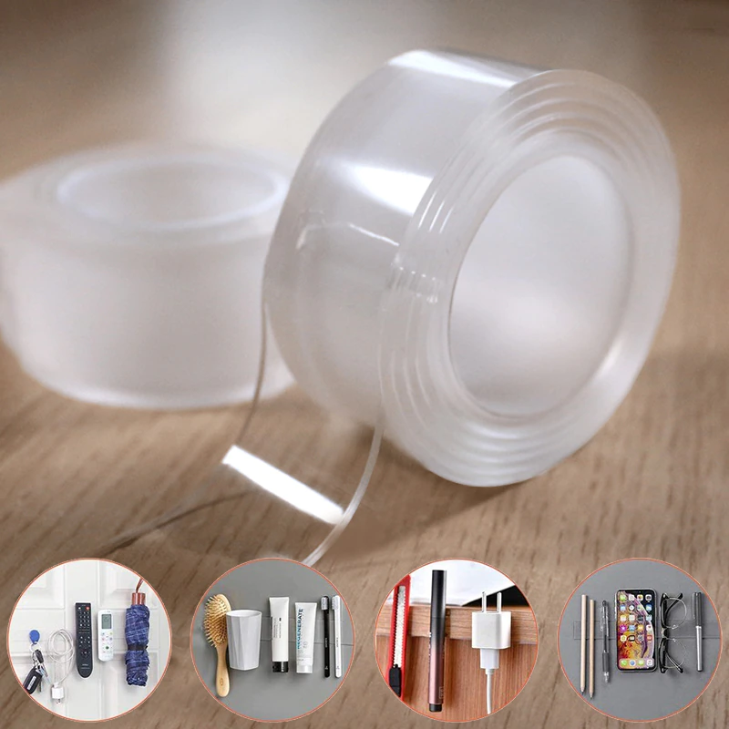 Double Side Tape Feature Waterproof Reusable Adhesive Transparent Glue Stickers