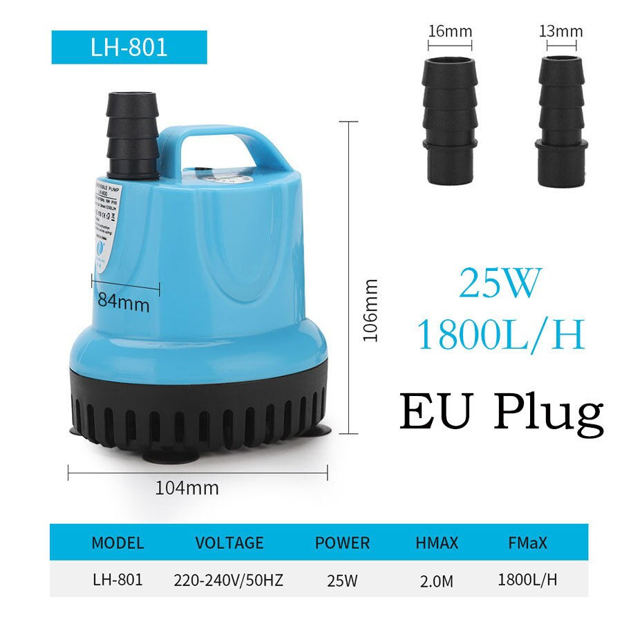 Miniature : 4500-600L/H Submersible Water Pump for Fish Tank Aquarium Statuary Hydroponics