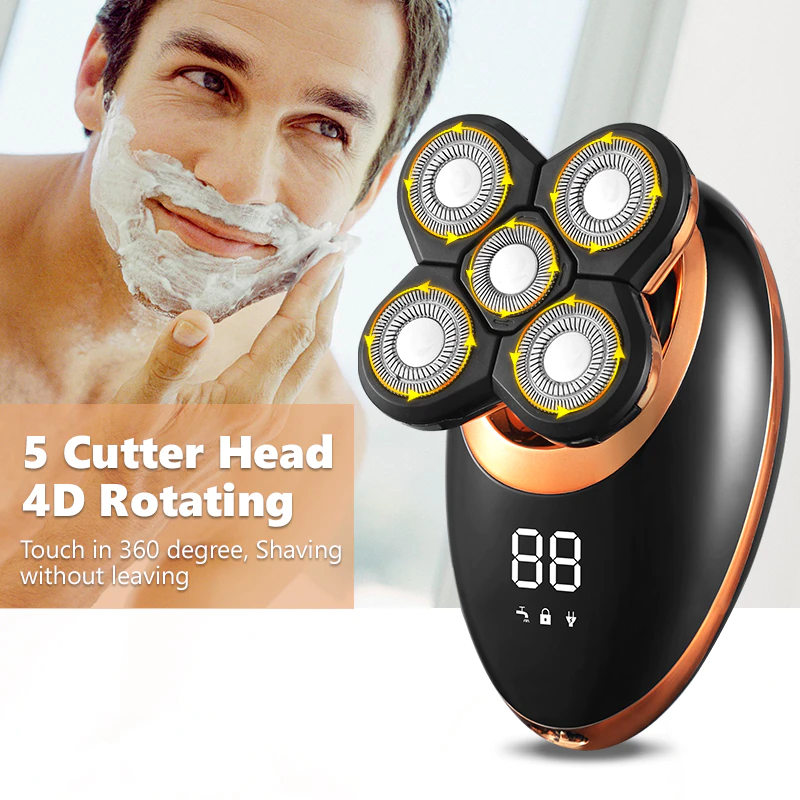 縮圖：Electric Shaver Five Blade Heads Electric Nose Hair Trimmer LCD Display