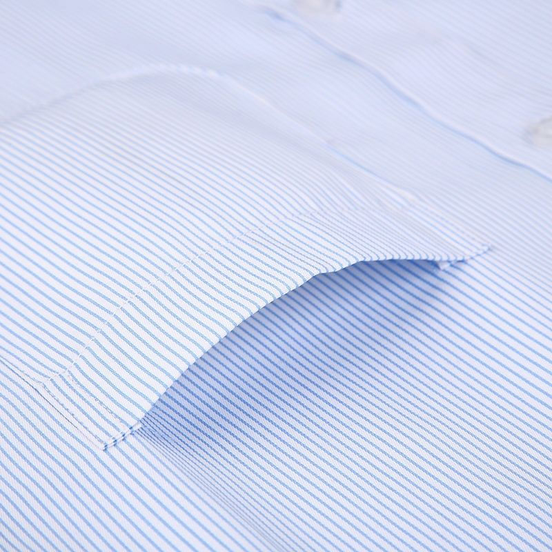 Miniature : Men's Plaid Long Sleeve Slim Fit Designer Business Striped Social White Shirts
