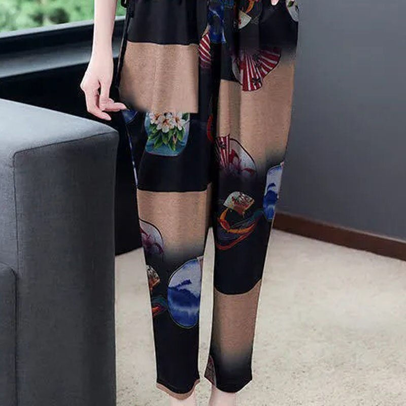 Thumbnail: Elegant Harem Pants Suit Two Piece sets Ladies Korean