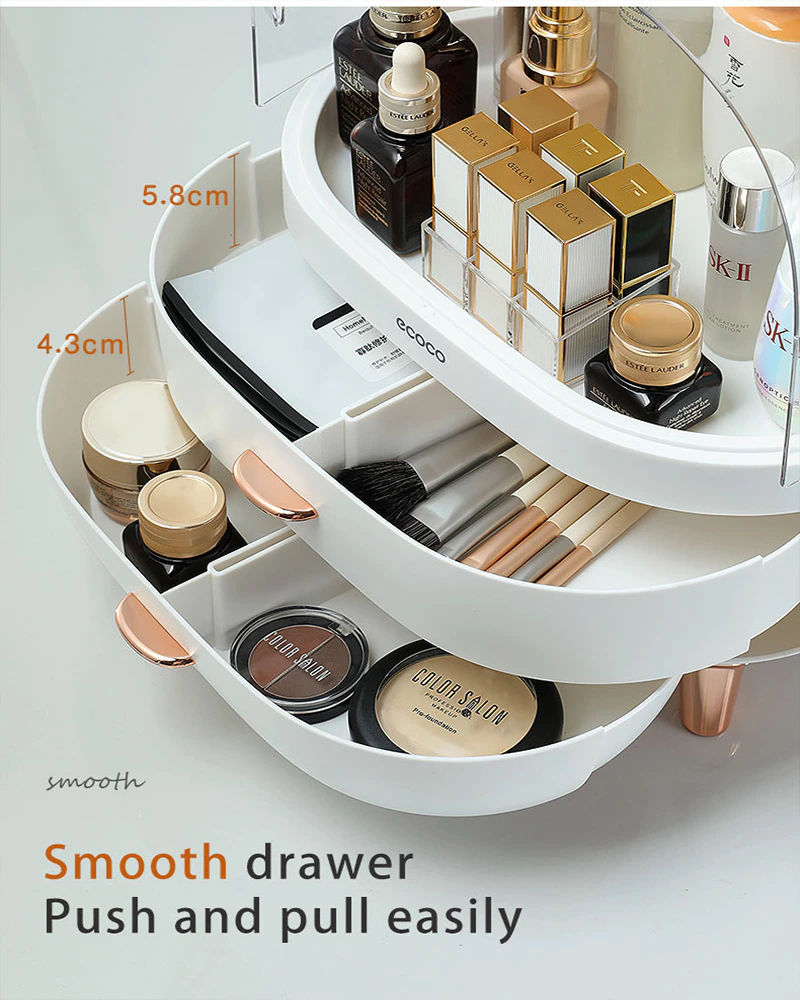 Miniature : Large Capacity Cosmetic Storage Box Makeup Drawer Organizer Jewelry Nail Polish 