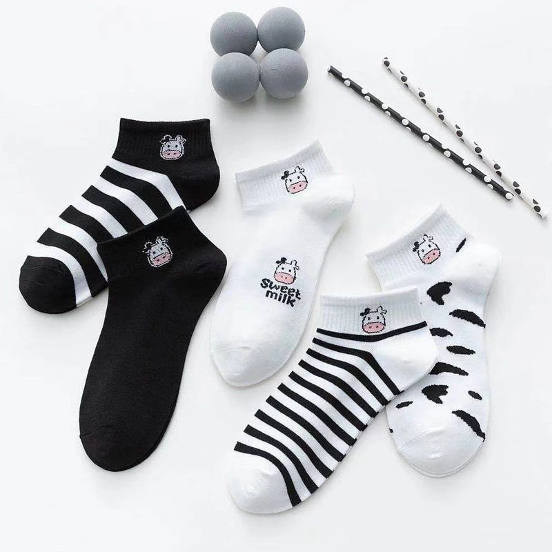 Thumbnail: Spring Summer Cotton Short Socks Fruit Flower Animal Cute Lace Style 