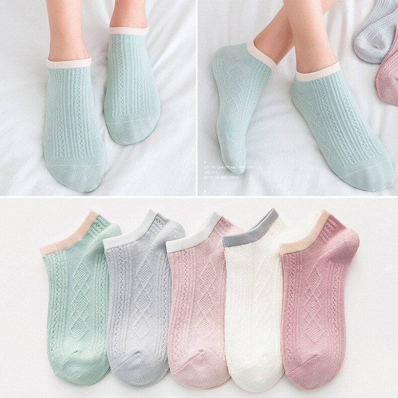 Thumbnail: Spring Summer Cotton Short Socks Fruit Flower Animal Cute Lace Style 
