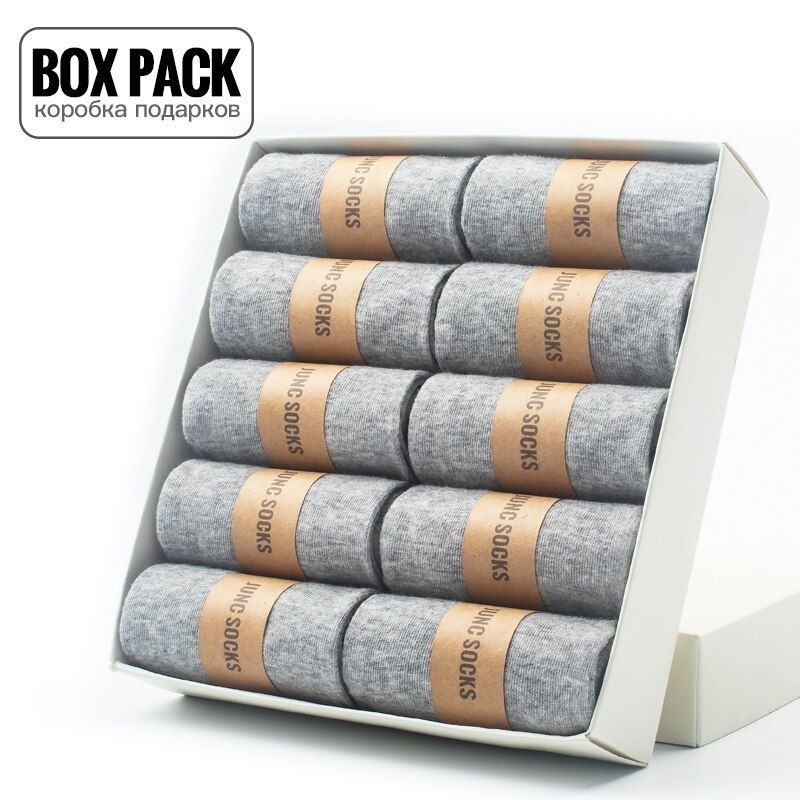 Miniature : 10Pairs/Box Black Business Men Socks Soft Breathable Summer Winter 