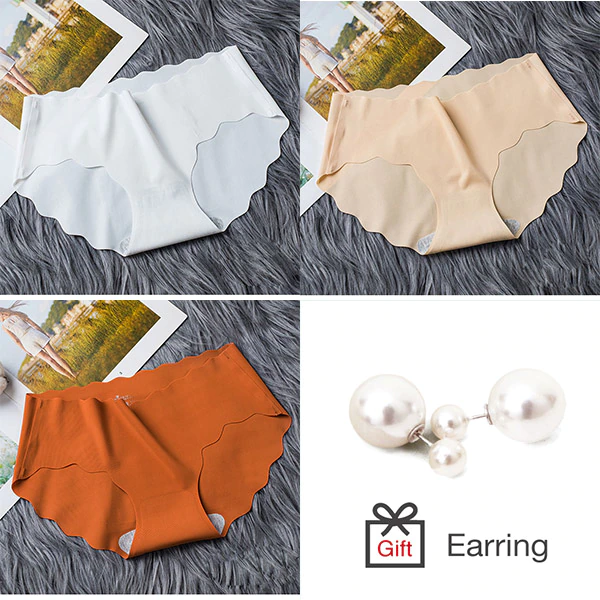 Miniature : Seamless Underwear Silk Women's Solid Color Panties
