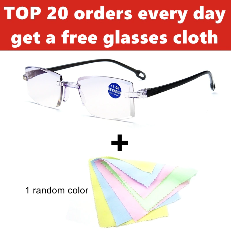 縮圖：Rimless Bifocal Reading Anti Blue Ray Lightweight Multifocal Presbyopic Glasses