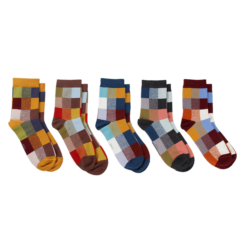 Miniature : Fashion Colorful Square Happy Dress Socks Men